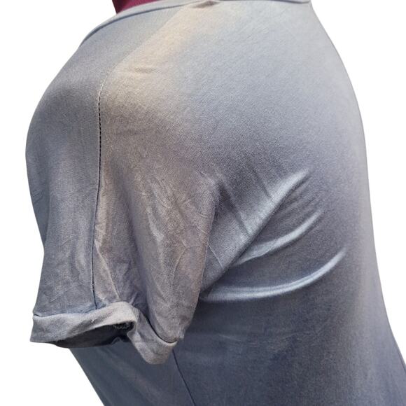 Oh Concept Collection Womens L/XL Short Sleeve V Neck Ombre Tee Shirt - Picture 5 of 7